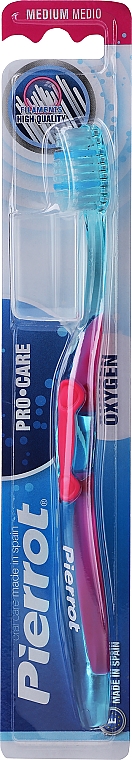 Zahnbürste mittel blau mit rosa - Pierrot Oxygen Medium Toothbrush — Bild N1