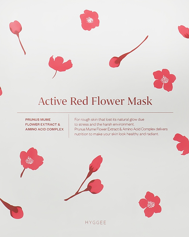 Tuchmaske - HYGGEE Active Red Flower Mask — Bild N1