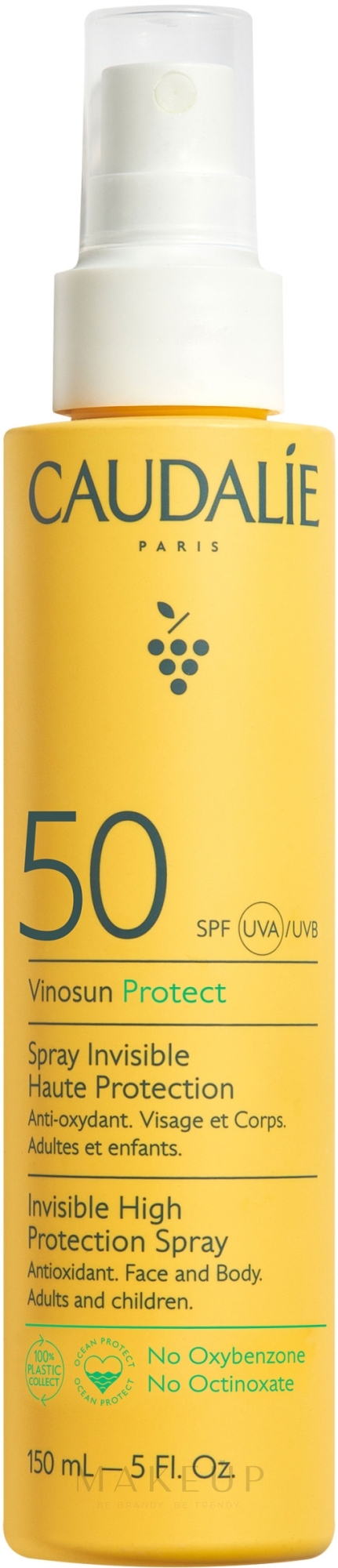 Sonnenschutzspray für Gesicht und Körper - Caudalie Vinosun Protect Spray Invisible SPF50 — Bild 150 ml