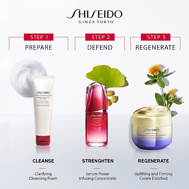 Gesichtspflegeset - Shiseido Vital Perfection Enriched Holiday Kit (Gesichtscreme 50ml + Reinigungsschaum 15ml + Gesichtslotion 30ml + Gesichtskonzentat 10ml) — Bild N6