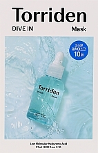 Düfte, Parfümerie und Kosmetik Feuchtigkeitsspendende Gesichtsmaske mit Hyaluronsäure - Torriden Dive In Low Molecule Hyaluronic Acid Mask