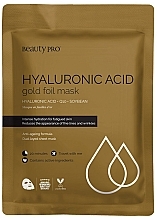 Düfte, Parfümerie und Kosmetik Foliengesichtsmaske mit Hyaluronsäure - BeautyPro Hyaluronic Acid Gold Foil Mask