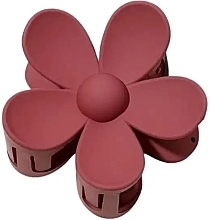 Haarspange SP152BOR, burgunderrote matte Blume, 7x7,5 cm - Ecarla — Bild N1