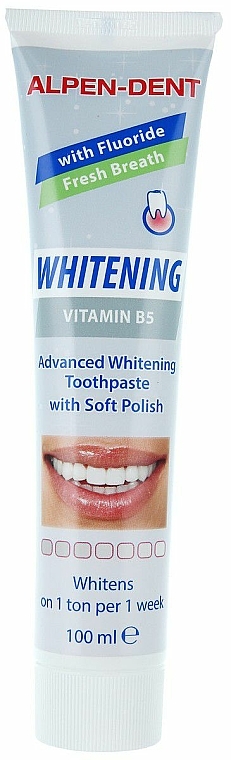 Aufhellende Zahnpasta mit Vitamin B5 - Alpen-Dent Whitening Vitamin B5