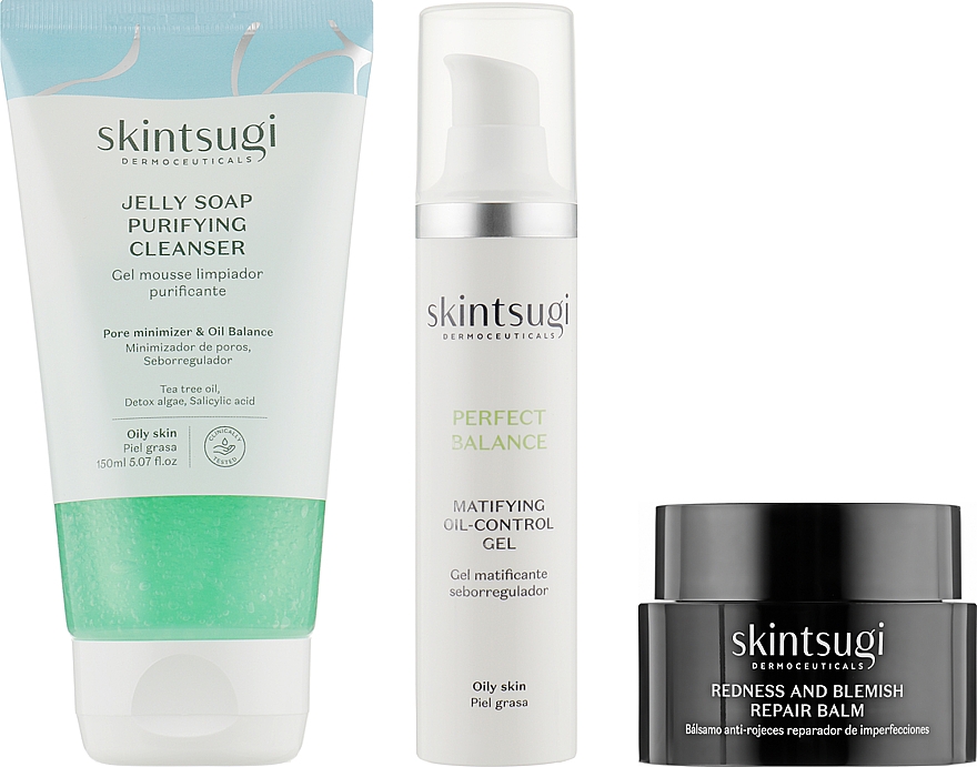 Set - Skintsugi Maskne Skin Routine (gel/50ml + balm/30ml + gel/soap/150ml) — Bild N2