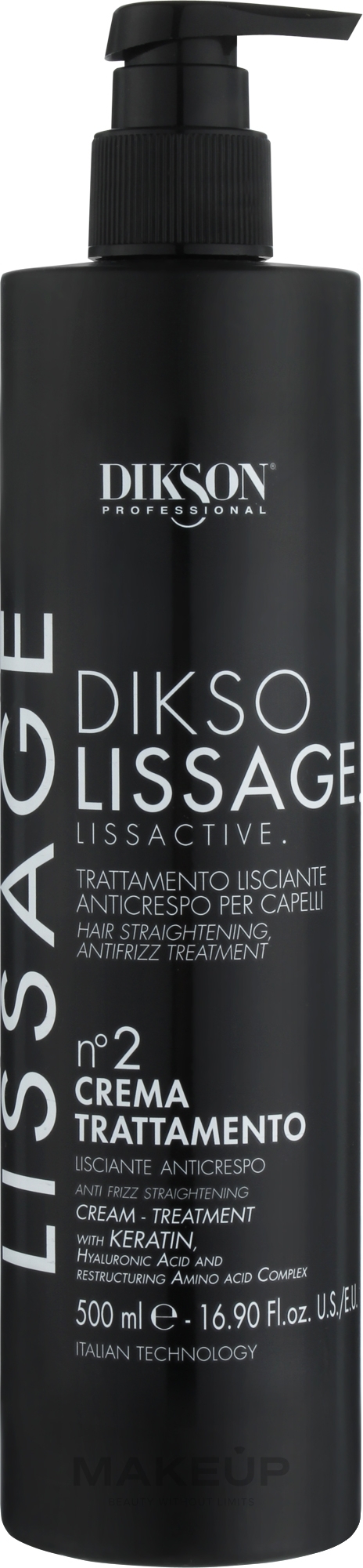 Glättende und reparierende Haarcreme №2 - Dikson Diksolissage Lissactive Hair Straightening Treatment Cream  — Bild 500 ml