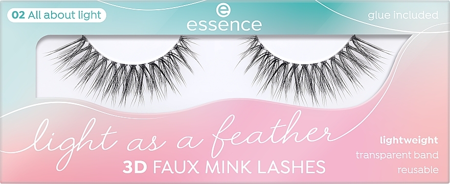 Falsche Wimpern - Essence Light As A Feather 3D Faux Mink Lashes 02 All About Light — Bild N3
