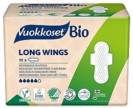 Düfte, Parfümerie und Kosmetik Damenbinden mit Flügeln 10 St. - Vuokkoset BIO Long Wings