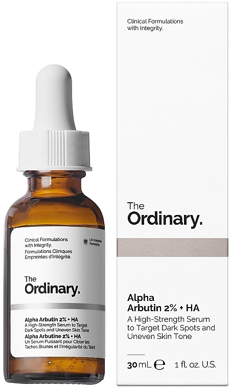 Hochwirksames aufhellendes Serum zur Minimierung von dunklen Flecken - The Ordinary Alpha Arbutin 2% + HA  — Bild N1