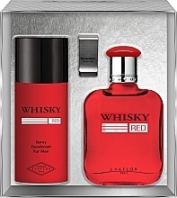 Düfte, Parfümerie und Kosmetik Evaflor Whisky Red For Men - Duftset (Eau de Toilette /100 ml + Deospray /150 ml + Geldscheinklammer) 