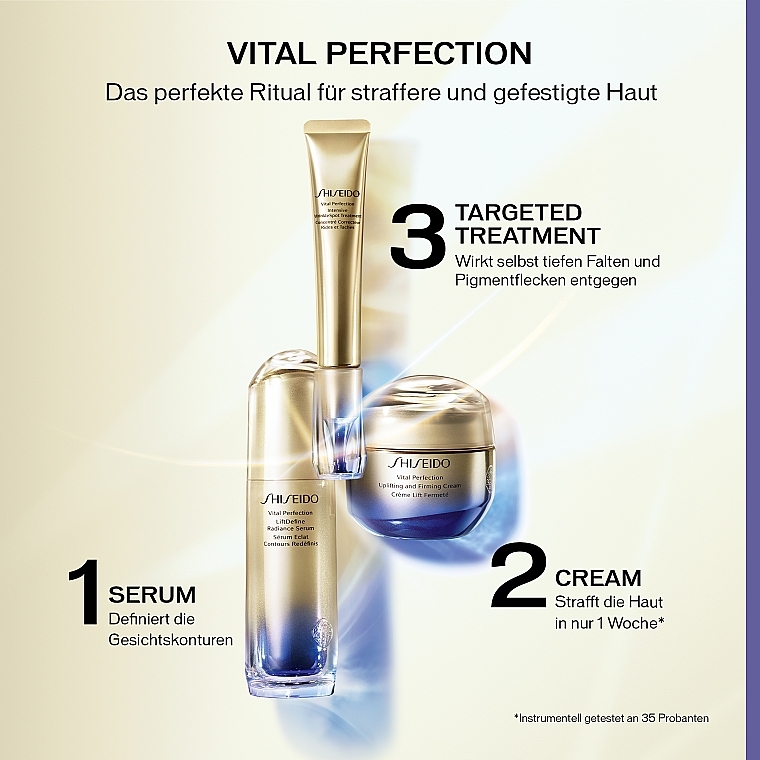 Straffendes Anti-Aging Gesichts- und Halsserum Brunnenkresse-Extrakt - Shiseido Unisex Vital Perfection LiftDefine Radiance Serum — Bild N5