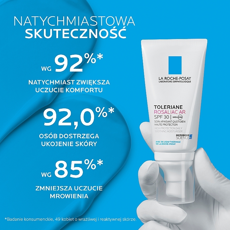 Gesichtscreme mit hohem UV-Schutz für zu Couperose neigende Haut - La Roche Posay Toleriane Rosaliac AR SPF30 — Bild N3