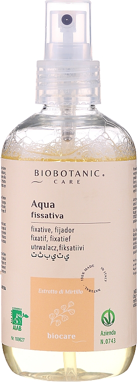 Fixierendes Haarelixier mit Cranberry- und Zitronenextrakt - BioBotanic BioCare Aqua Fixative Elixir — Bild N1