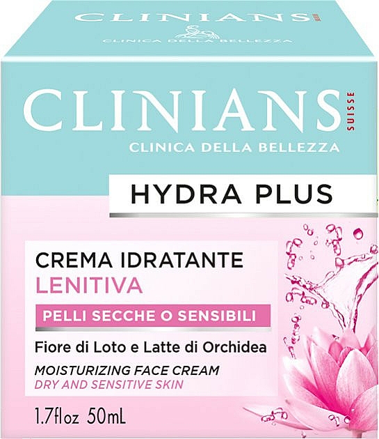 Feuchtigkeitsspendende Gesichtscreme für trockene und empfindliche Haut - Clinians Hydra Plus Moisturizing Face Cream — Bild N1