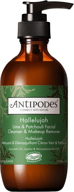 Make-up Entferner Patchouli-Limetten - Antipodes Hallelujah Lime & Patchouli Facial Cleanser & Makeup Remover — Bild 200 ml