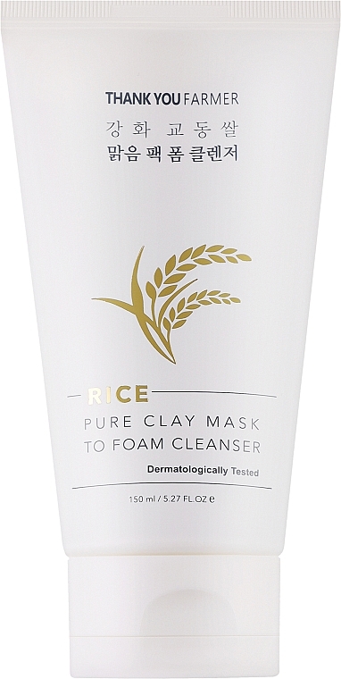 Gesichtsmaske aus Ton - Thank You Farmer Rice Pure Clay Mask to Foam Cleanser — Bild N1