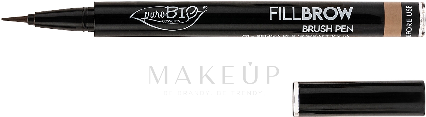 Augenbrauenstift - PuroBio Cosmetics Fillbrow Brush Pen  — Bild 01