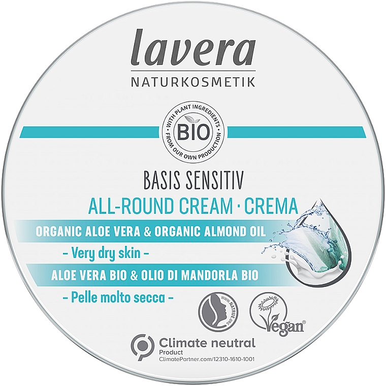 Intensiv pflegende und schützende creme - Lavera Basis Sensitiv All-Round Cream Aloe Vera & Almond Oil — Bild N1