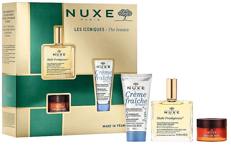 Geschenkset (Gesichtsöl 50 ml + Gesichtscreme 30 ml + Lippenbalsam 15 g) - Nuxe The Iconics — Bild N2