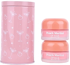 Lippenpflegeset - Barry M Peach Martini Lip Care Duo In Tin (Lippenbalsam 14 g + Lippenmaske 14 g)  — Bild N1