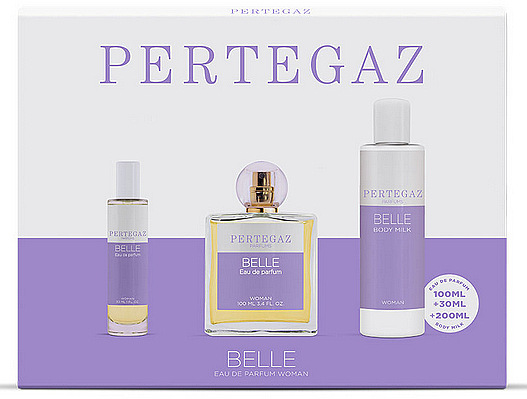 Saphir Parfums Pertegaz Belle - Duftset (Eau de Toilette 100ml + Eau de Toilette 30ml + Körpermilch 200ml)  — Bild N1