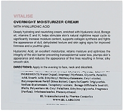 Feuchtigkeitsspendende Nachtcreme mit Hyaluronsäure - Holy Land Cosmetics Vitalise Overnight Moisturizer Cream — Bild N3