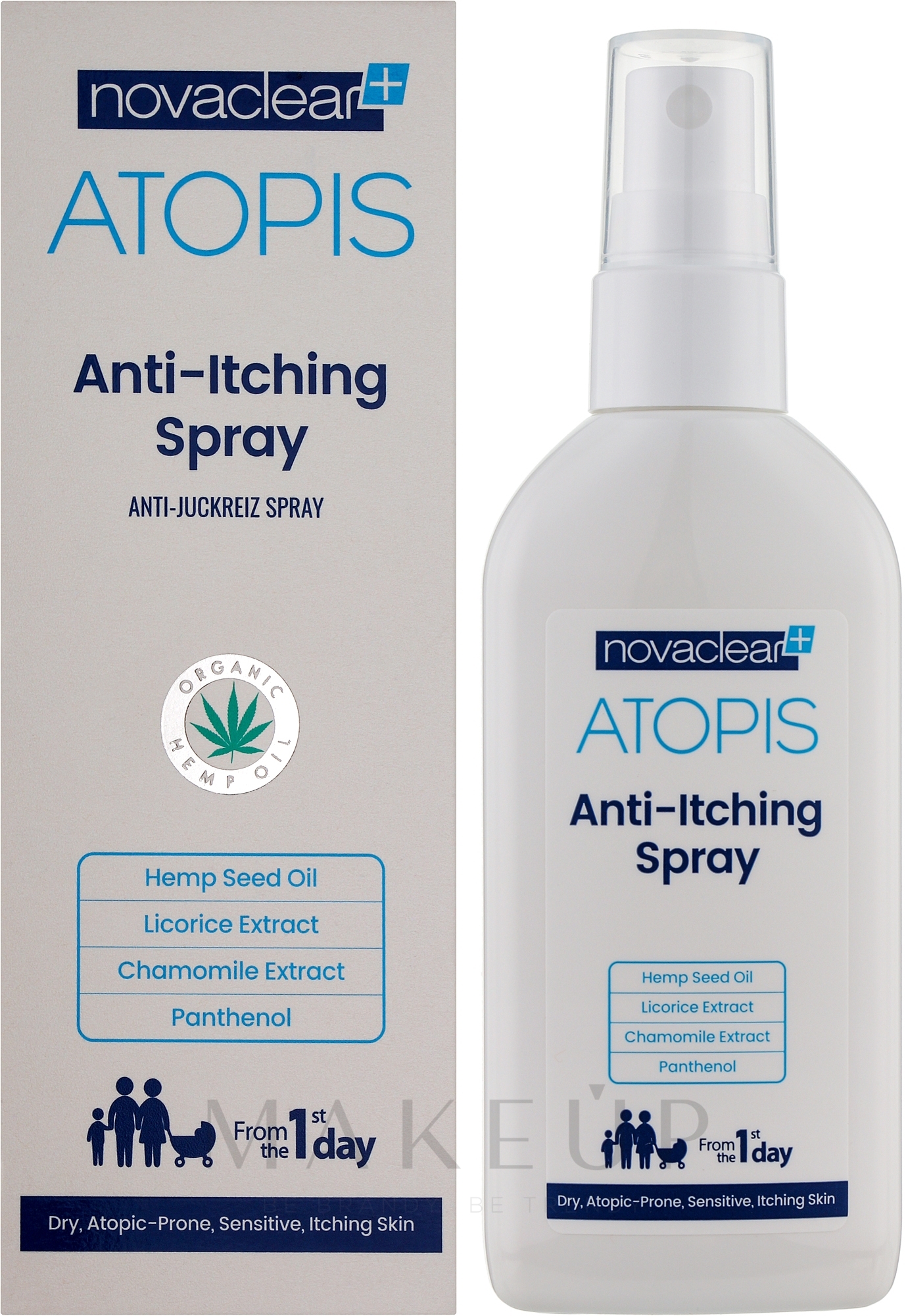 Beruhigendes Körperspray gegen Juckreiz und Reizungen - Novaclear Atopis Anti-Itching Spray — Bild 100 ml
