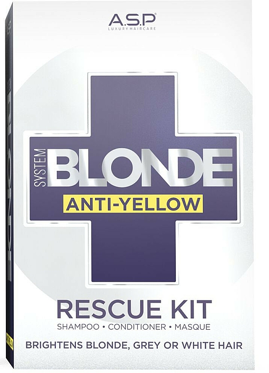 Set - Affinage Salon Professional System Blonde Anti-Yellow Rescue Kit (sh/275ml + cond/275ml + mask/150ml) — Bild N1