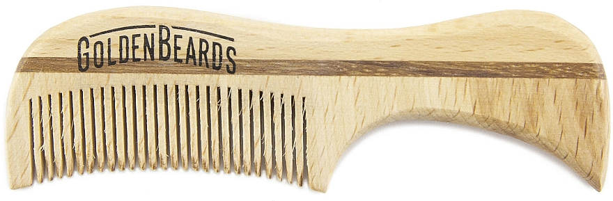 Schnurrbartkamm aus Öko-Holz 7,5 cm - Golden Beards Eco Moustache Comb — Bild N1