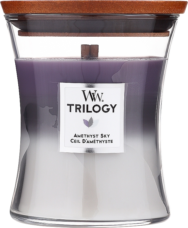 Duftkerze im Glas - Woodwick Trilogy Hourglass Candle Amethyst Sky — Bild N2
