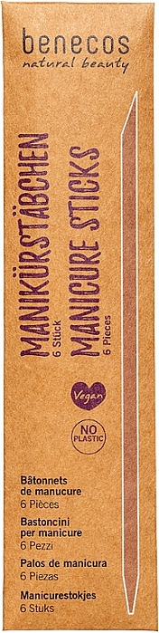 Manikürestäbchen aus Holz 6 St. - Benecos Manicure Sticks — Bild N1