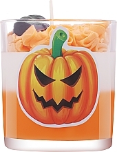 Dekorative Kerze Halloween Kürbis mit schiefem Lächeln  - KaWilamowski Scented Candle  — Bild N1