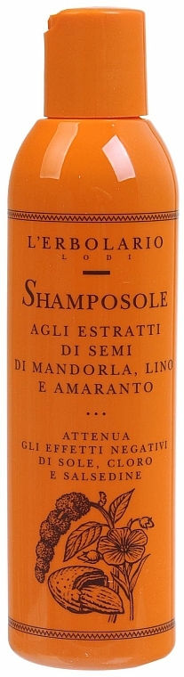 After-Sun-Shampoo mit Amaranth und Arganöl - L'Erbolario Shamposole Agli Estratti Di Semi Di Mandorla, Lino E Amaranto — Bild N1