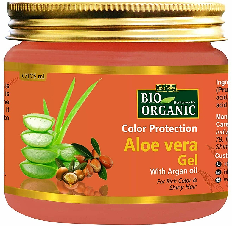 Aloe-Gel zum Schutz der Haarfarbe mit Arganöl - Indus Valley Bio Organic Color Protection Aloe Vera GEL With Argan Oil — Bild N1