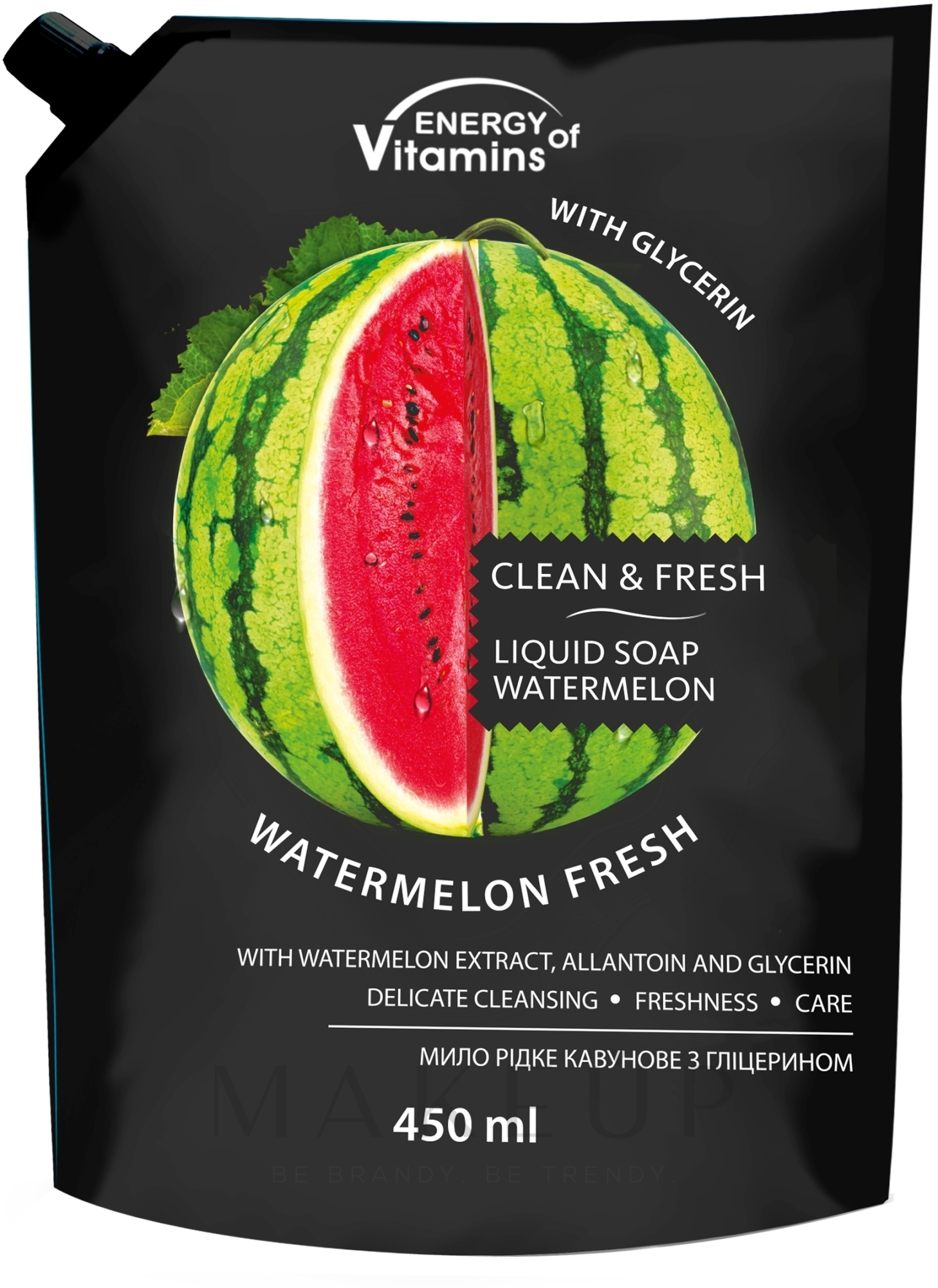 Flüssigseife Wassermelone (Doypack) - Leckere Geheimnisse Energy of Vitamins — Bild 450 ml