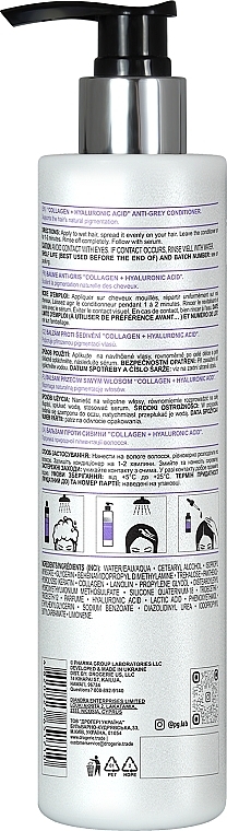 Balsam gegen graue Haare - Pharma Group Laboratories Collagen & Hyaluronic Acid Anti-Grey Conditioner — Bild N2