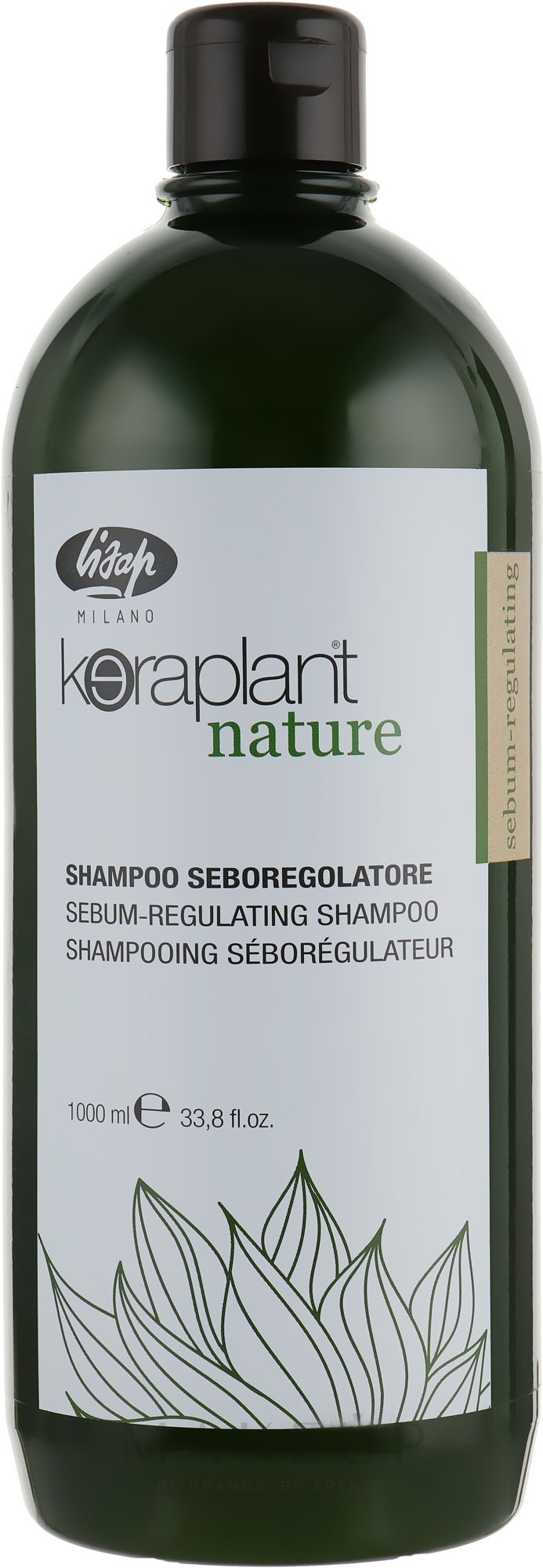 Regulierendes Shampoo für fettiges Haar - Lisap Keraplant Nature Sebum-Regulating Shampoo — Bild 1000 ml