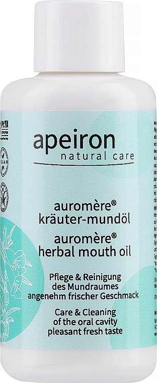 Pflegendes und reinigendes Kräuter-Mundöl mit angenehm frischem Geschmack - Apeiron Auromere Herbal Mouth Oil — Bild N1