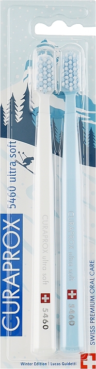 Zahnbürsten-Set CS 5460 Matternhorn extra weich weiß, blau 2 St. - Curaprox — Bild N1