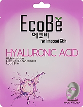 Düfte, Parfümerie und Kosmetik Tuchmaske für das Gesicht mit Hyaluronsäure - Eco Be Hyaluronic Acid Mask