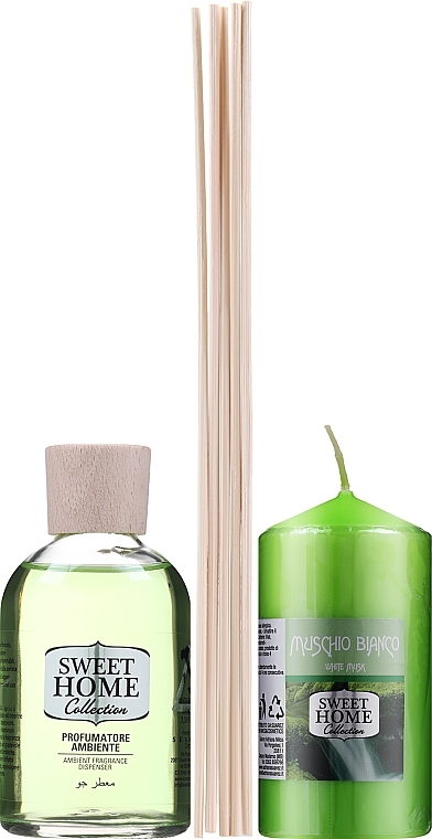 Duftset - Sweet Home Collection White Musk Home Fragrance Set (Raumerfrischer 100ml + Duftkerze 135g) — Bild N2