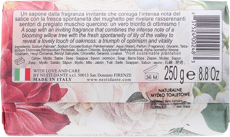 Naturseife Milano - Nesti Dante Natur Soap Lily of the Valley, Willow Tree & Oak Musk Dolce Vivere Collection — Bild N2