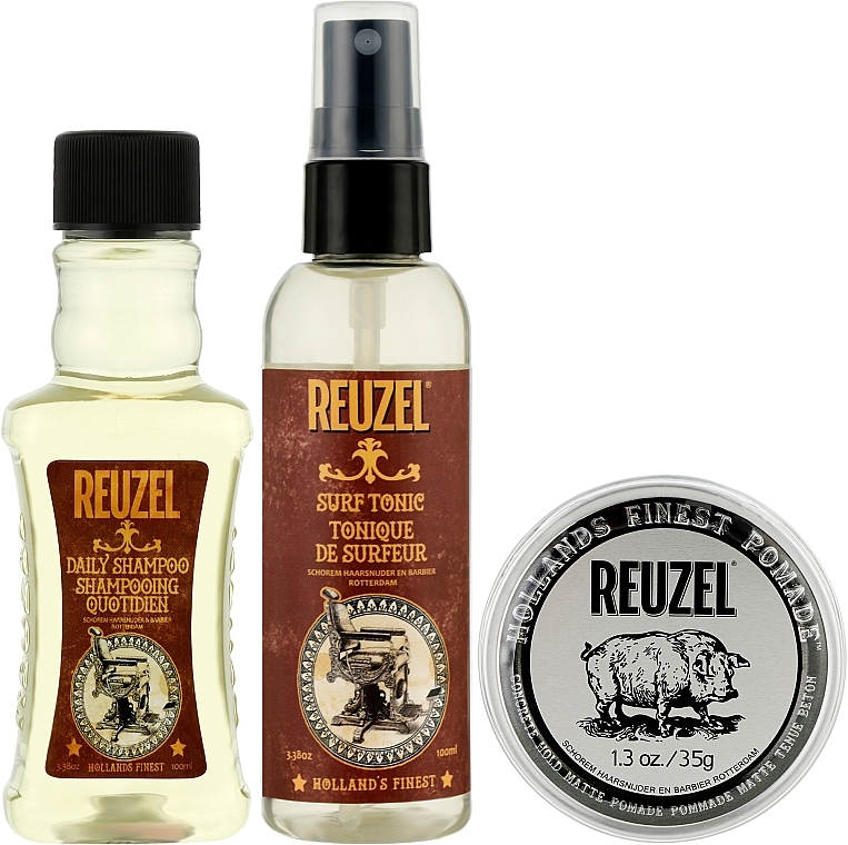 Set - Reuzel Concrete Try Me Kit (h/pomade/35g + h/tonic/100ml + shm/100ml) — Bild N1