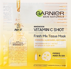 Düfte, Parfümerie und Kosmetik Energetisierende und feuchtigkeitsspendende Tuchmaske mit Vitamin C - Garnier SkinActive Fresh-Mix Sheet Mask with Vitamin C