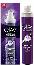 Anti-Falten straffende Tagescreme - Olay Anti Wrinkle Firm & Lift 2in1Day Cream And Serum — Bild N1