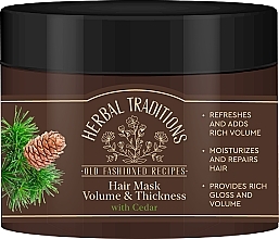 Düfte, Parfümerie und Kosmetik Haarmaske für mehr Volumen mit Zeder - Herbal Traditions Volume & Thickness Hair Mask