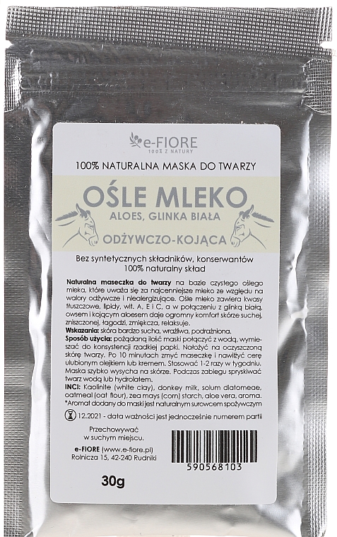 Beruhigende Gesichtsmaske mit Aloe Vera, weißem Ton und Eselsmilch - Nute Milk Mask Nourishing Soothing, Oats, Aloe, Beauty Ritual — Bild N1