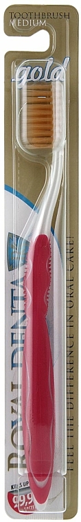 Zahnbürste mittel mit Gold-Nanopartikeln rosa - Royal Denta Gold Medium Toothbrush — Bild N2