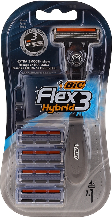Rasierer Flex 3 Hybrid mit 4 Ersatzklingen - Bic Flex 3 Hybrid