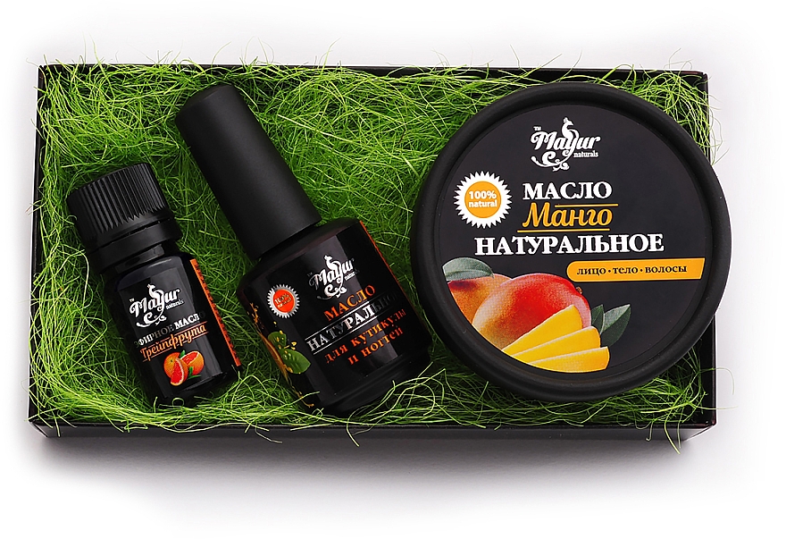Geschenkset für Haut und Nägel Mango und Grapefruit - Mayur (oil/50ml + oil/15ml + oil/5ml) — Bild N2